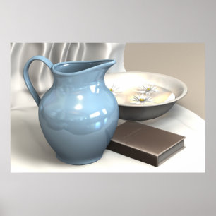 Pitcher en Basin Poster