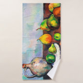Pitcher en Fruit, Paul Cezanne Badhanddoek (Badhanddoek)