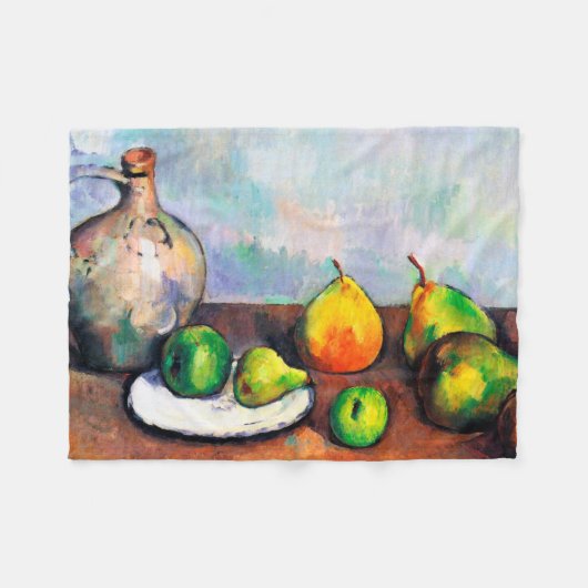 Pitcher en Fruit, Paul Cezanne Fleece Deken (Voorkant (Horizontaal))