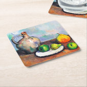 Pitcher en Fruit, Paul Cezanne Kartonnen Onderzetters (Schuin)