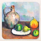 Pitcher en Fruit, Paul Cezanne Kartonnen Onderzetters (Voorkant)