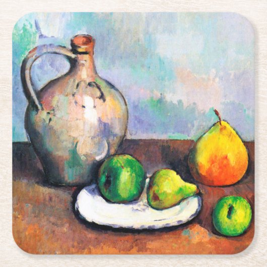 Pitcher en Fruit, Paul Cezanne Kartonnen Onderzetters (Voorkant)