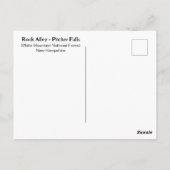 Pitcher Falls Rock Alley White Mountains NH Briefkaart (Achterkant)