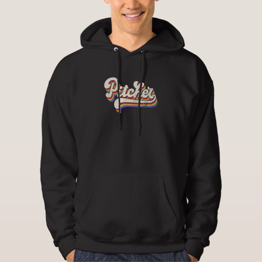 Pitcher LGBT Rainbow Flag Gay Pride Hoodie (Voorkant)