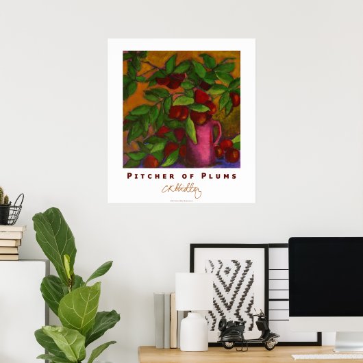 Pitcher of Plums-Poster Poster (Thuiskantoor)