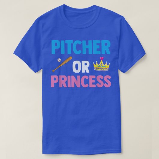 Pitcher of Princess Funny Gender Reopenbaart party T-shirt (Design voorkant)