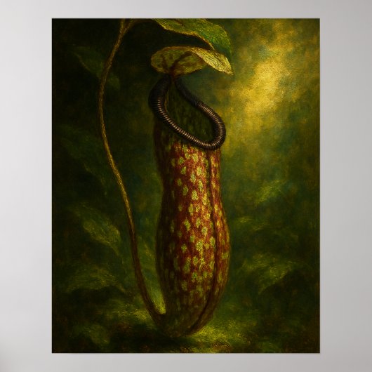 Pitcher Plant: Toxic Elegance Impressionistische K Poster (Voorkant)