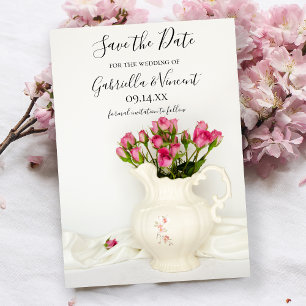 Pitcher Roses Wedding opslaan Datum Save The Date