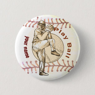 Pitcher spelen honkbal ronde button 5,7 cm