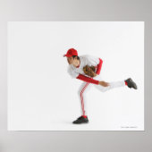 Pitcher Throwing Baseball Poster (Voorkant)