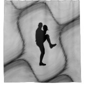 Pitcher Winduel van honkbalspeler Douchegordijn (Voorkant)