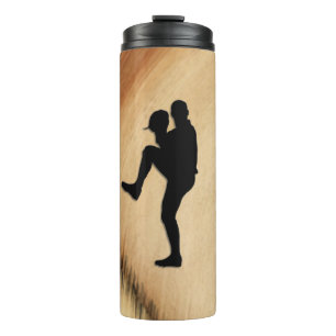 Pitcher Windup van Antiek honkbalspeler Thermosbeker