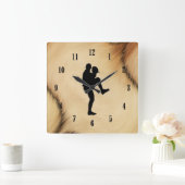 Pitcher Windup van Antiek honkbalspeler Vierkante Klok (Huis)