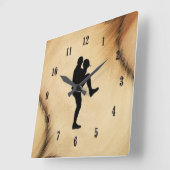 Pitcher Windup van Antiek honkbalspeler Vierkante Klok (Hoek)