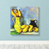 Pitchers met Bananen Canvas Afdruk (Insitu (Houten vloer))