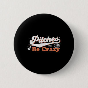 Pitches Zijn Grappig Fun Badminton Spelers Pitches Ronde Button 5,7 Cm