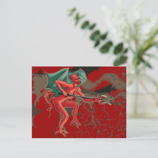 Pitchfork Devil Briefkaart (Staand voorkant)
