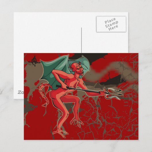 Pitchfork Devil Briefkaart (Voorkant / Achterkant)