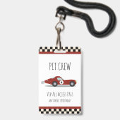 Pitcrew Race Auto Verjaardagsfeestje Pitcrew VIP P Badge (Voorzijde met lanyard)