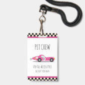 Pitcrew Raceauto Verjaardagsfeestje Pitcrew VIP-Pa Badge (Voorzijde met lanyard)