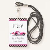 Pitcrew Raceauto Verjaardagsfeestje Pitcrew VIP-Pa Badge (Voorkant met draagriem)