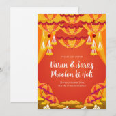Pithi uitnodigingen & Digitale Haldi uitnodigingen (Voorkant / Achterkant)