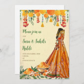 Pithi-uitnodigingen en Haldi nodigt Holud uit Kaart (Voorkant / Achterkant)