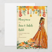 Pithi-uitnodigingen & Haldi-uitnodigingen Holud-ui Kaart (Voorkant / Achterkant)