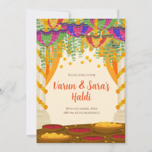 Pithi uitnodigingen Mayoun uitnodigingen, Haldi ui