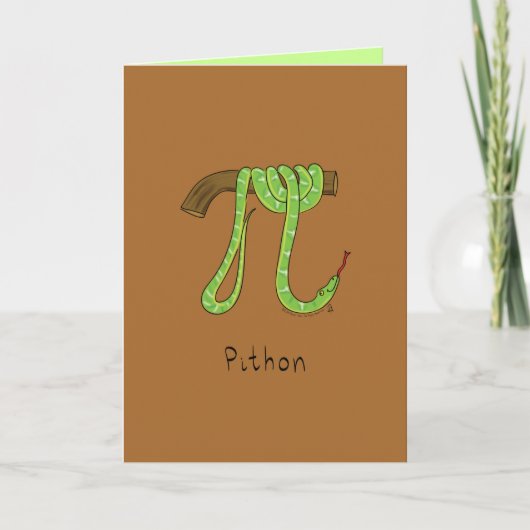 Pithon Python Snake - Pi Day Wiskunde Wenskaart Kaart (Voorkant)