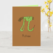 Pithon Python Snake - Pi Day Wiskunde Wenskaart Kaart (Gele Bloem)