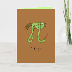 Pithon Python Snake - Pi Day Wiskunde Wenskaart Kaart