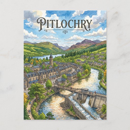 Pitlochry Schotland Briefkaart (Voorkant)