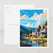 Pitlochry Schotland vintage reisillustratie Briefkaart (Voorkant / Achterkant)