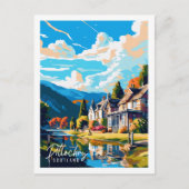 Pitlochry Schotland vintage reisillustratie Briefkaart (Voorkant)