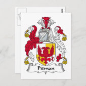 Pitman Family Crest Briefkaart (Voorkant / Achterkant)