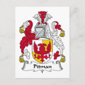 Pitman Family Crest Briefkaart (Voorkant)