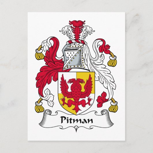 Pitman Family Crest Briefkaart (Voorkant)