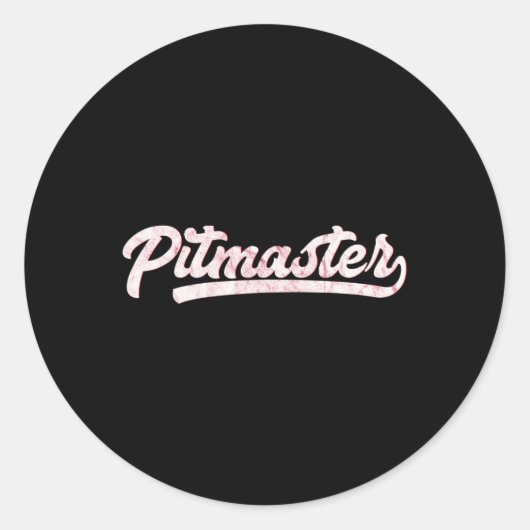 Pitmaster 100% BBQ Pitmaster Shirten Ronde Sticker (Voorkant)