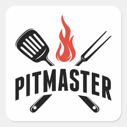 Pitmaster Vierkante Sticker (Voorkant)