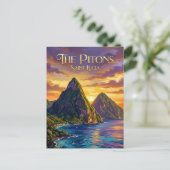 Pitons Saint Lucia Briefkaart (Staand voorkant)