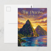 Pitons Saint Lucia Briefkaart (Voorkant / Achterkant)