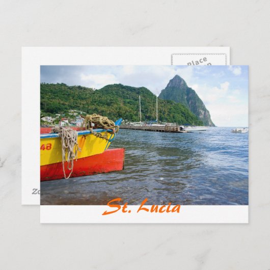 Pitons, Soufriere Saint Lucia Briefkaart (Voorkant / Achterkant)