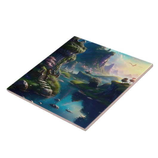 Pitoresk Landschap Drie Tegeltje (Zijkant)