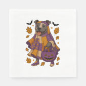 Pitpull Dog Ghost Halloween Servet (Voorkant)