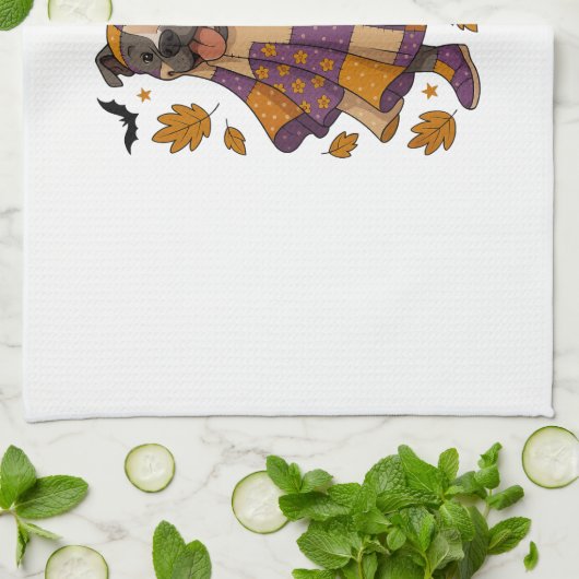 Pitpull Dog Ghost Halloween Theedoek (Gevouwen)