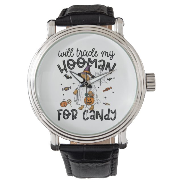 Pitpull Dog Halloween Ghost Spooky Horloge (Voorkant)