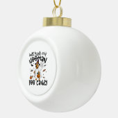 Pitpull Dog Halloween Ghost Spooky Keramische Bal Ornament (Rechts)