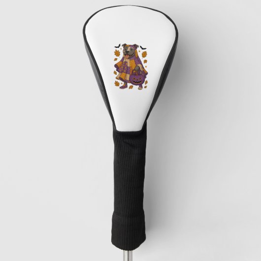 Pitpull Hond Geest Halloween Golfheadcover (Voorkant)