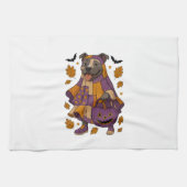 Pitpull Hond Geest Halloween Theedoek (Horizontaal)